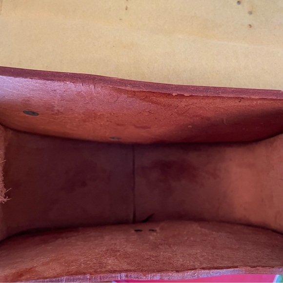 Vintage Western Tooled Leather Horse Saddle Purse Shoulder Bag Brown - Picture 6 of 10